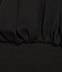 Color:Black - Image 3 - Short Sleeve Illusion Crew Neck Sheath Dress