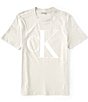 Color:Unbleached - Image 1 - Short-Sleeve Relaxed Monogram Logo Graphic T-Shirt