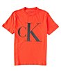 Color:High Risk Red - Image 1 - Short-Sleeve Relaxed Monogram Logo Graphic T-Shirt