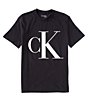 Color:Black Beauty - Image 1 - Short-Sleeve Relaxed Monogram Logo Graphic T-Shirt