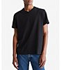 Color:Black Beauty - Image 1 - Short Sleeve Smooth Cotton Solid V-Neck T-Shirt