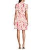 Color:Hibiscus Multi - Image 2 - Short Sleeve V-Neck Floral Chiffon Dress