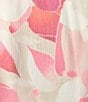 Color:Hibiscus Multi - Image 3 - Short Sleeve V-Neck Floral Chiffon Dress