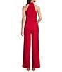 Color:Red - Image 2 - Sleeveless Asymmetrical Neck Tie Waist Jumpsuit