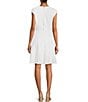 Color:White - Image 2 - Sleeveless Crew Neck Scuba Crepe Fit and Flare Dress