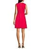 Color:Lipstick - Image 2 - Sleeveless Crew Neck Scuba Fit And Flare Dress