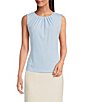 Calvin Klein Sleeveless Pleat Crew Neck Cami,Specials : American Fashion Style Bags On Sale