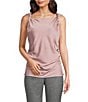 Calvin Klein Sleeveless Twisted Strap Ruched Top, Color:Pink Thistle - Image 1