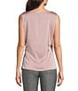 Calvin Klein Sleeveless Twisted Strap Ruched Top, Color:Pink Thistle - Image 2