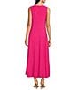 Color:Hibiscus - Image 2 - Sleeveless V-Neck Cinched Waist Maxi Dress