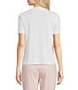 Calvin Klein Solid Knit Square Neck Short Sleeve Top, Color:Cream - Image 2