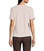 Calvin Klein Solid Knit Square Neck Short Sleeve Top, Color:Pink Pepper - Image 2