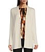 Color:Soft White - Image 1 - Solid Knit V-Neck Long Sleeve Button Front Cardigan