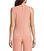 Calvin Klein Solid Pleated Crew Neck Knit Tank Top - Image 2