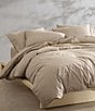 Color:Camel Brown - Image 3 - Solid Washed Cotton Percale Duvet Cover Mini Set