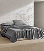 Calvin Klein Solid Washed Cotton Percale Sheet Set, Color:Graphite - Image 1