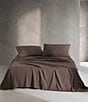 Calvin Klein Solid Washed Cotton Percale Sheet Set, Color:Earth - Image 1