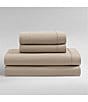 Calvin Klein Solid Washed Cotton Percale Sheet Set, Color:Camel Brown - Image 2