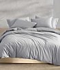 Color:Grey/Blue - Image 1 - Solid Washed Percale Comforter Mini Set
