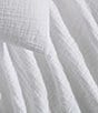 Color:White - Image 3 - Solid Washed Textured Cotton Jacquard Duvet Cover Mini Set