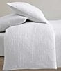 Color:White - Image 4 - Solid Washed Textured Cotton Jacquard Duvet Cover Mini Set