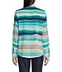 Calvin Klein Split Neck Roll Tab Button Front Blouse, Color:Amalfi Multi - Image 3