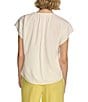 Color:Soft White - Image 2 - Split V-Neck Short Sleeve Blouse