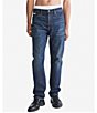 Color:Indigo No 6 - Image 1 - Standard Straight Fit Stretch Denim Jeans
