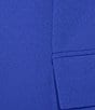 Color:Dazzling Blue - Image 4 - Stretch Scuba Crepe Notch Lapel Neckline Coordinating Long Sleeve Jacket