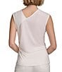 Color:Soft White - Image 2 - Stretch V-Neck Sleeveless Ruched Top
