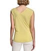 Color:Pear - Image 2 - Stretch V-Neck Sleeveless Ruched Top