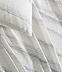 Color:Off White/Slate Blue - Image 3 - Strie Stripe Cotton Yarn Dye Comforter Mini Set