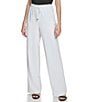 Color:Soft White/Black Combo - Image 1 - Striped Wide Leg Coordinating Pull-On Pants
