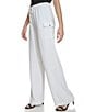 Color:Soft White/Black Combo - Image 4 - Striped Wide Leg Coordinating Pull-On Pants