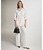 Color:Soft White/Black Combo - Image 6 - Striped Wide Leg Coordinating Pull-On Pants