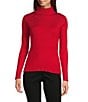 Calvin Klein Studded Mock Neck Long Sleeve Knit Top, Color:Red - Image 1