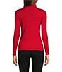 Calvin Klein Studded Mock Neck Long Sleeve Knit Top, Color:Red - Image 2