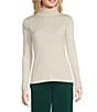 Calvin Klein Studded Mock Neck Long Sleeve Knit Top, Color:Ecru - Image 1