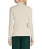 Calvin Klein Studded Mock Neck Long Sleeve Knit Top, Color:Ecru - Image 2