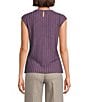 Calvin Klein Textured Knit Crew Neck Cap Sleeve Top - Image 2