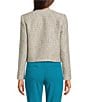 Calvin Klein Tweed Crew Neck Long Sleeve Open Front Jacket - Image 2