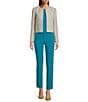 Calvin Klein Tweed Crew Neck Long Sleeve Open Front Jacket - Image 3