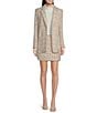 Color:Cream Multi - Image 3 - Tweed Notch Lapel Collared Pocketed One Button Coordinating Blazer