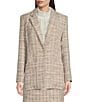 Color:Cream Multi - Image 4 - Tweed Notch Lapel Collared Pocketed One Button Coordinating Blazer