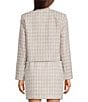 Calvin Klein Tweed Round Neck Open Front Jacket, Color:Hydrangea Multi - Image 2