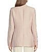 Color:Blush White - Image 2 - Twill Long Sleeve Flap Pocket V-Neck Blazer