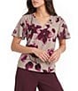 Calvin Klein V-Neck Flutter Sleeve Top - Image 1