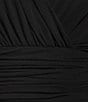 Color:Black - Image 3 - V-Neck Long Sleeve Ruched Waist Maxi Dress