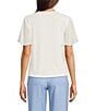 Calvin Klein V-Neck Ruched Shoulder Flutter Sleeve Blouse, Color:Cream - Image 2