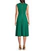 Calvin Klein V-Neck Sleeveless Scuba Crepe Fit And Flare Dress, Color:Meadow - Image 2